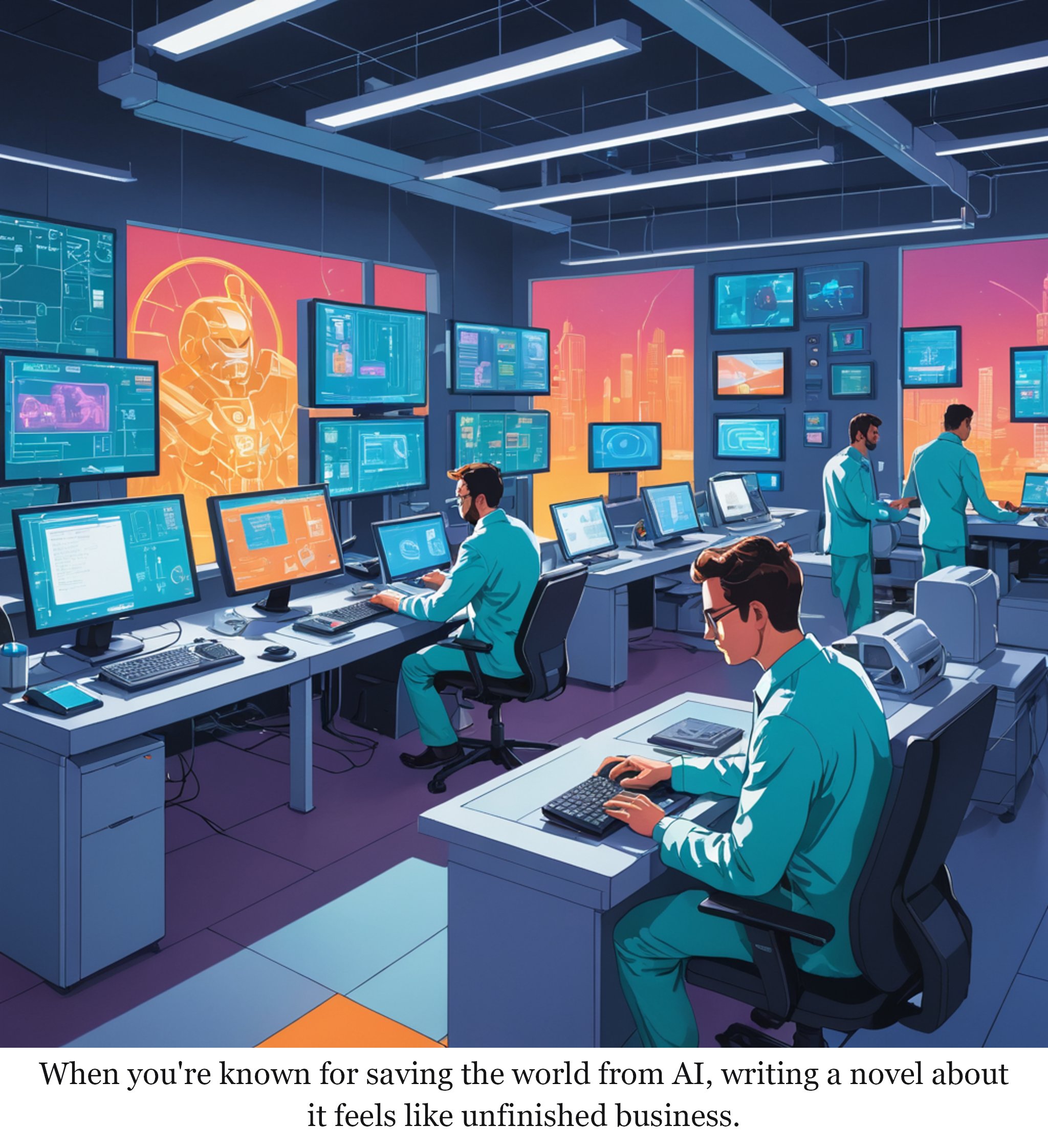 Halo’s co-creator wrote a novel about AI taking over the world — one-panel cartoon