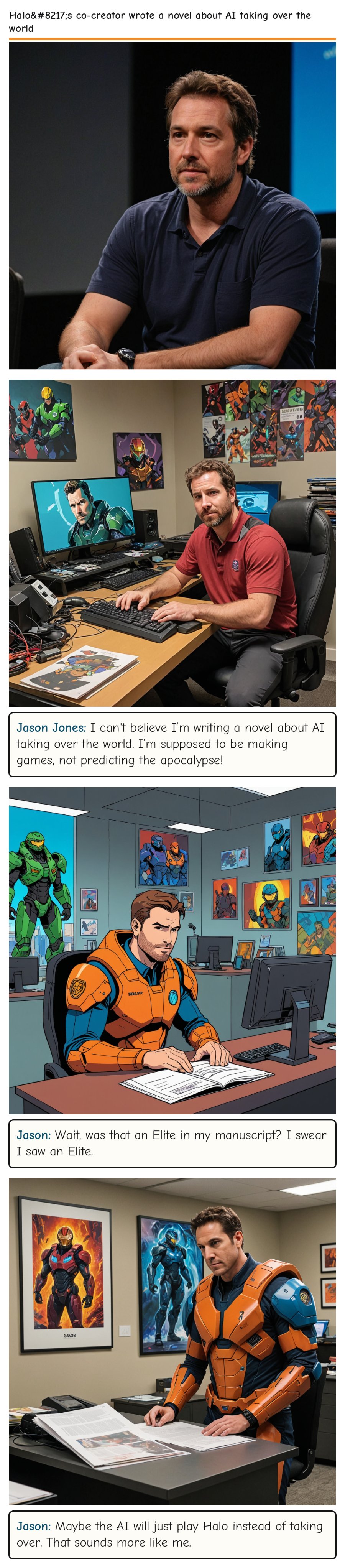 Halo’s co-creator wrote a novel about AI taking over the world — comic strip