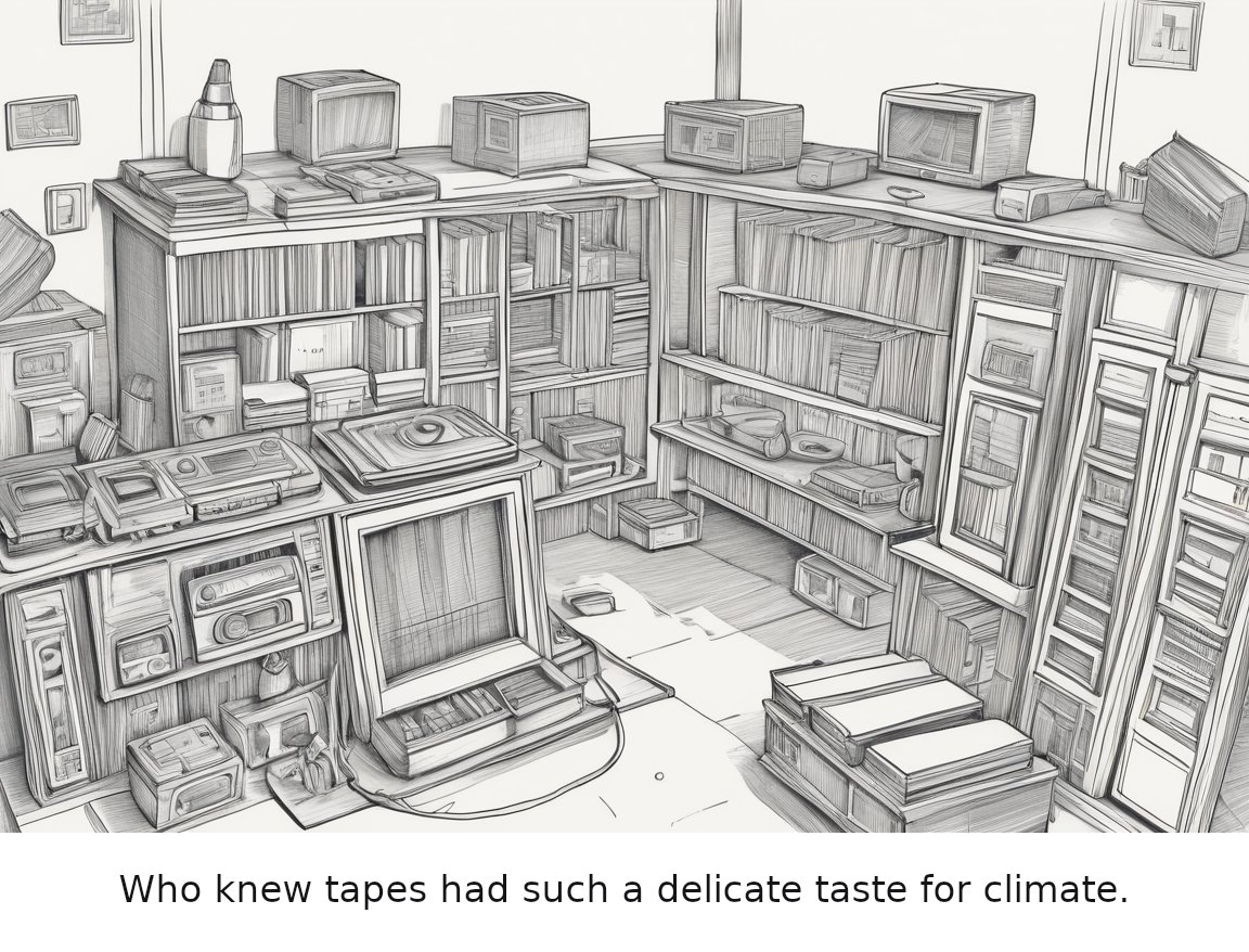 How long can you expect your old cassette tapes to last? — one-panel cartoon