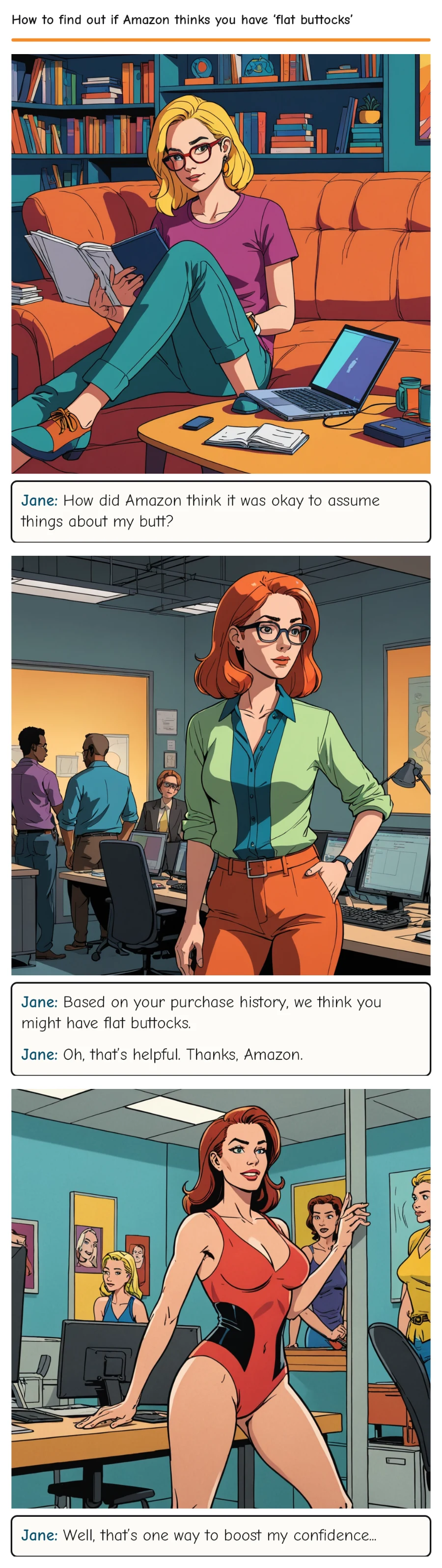 How to find out if Amazon thinks you have ‘flat buttocks’ — comic strip