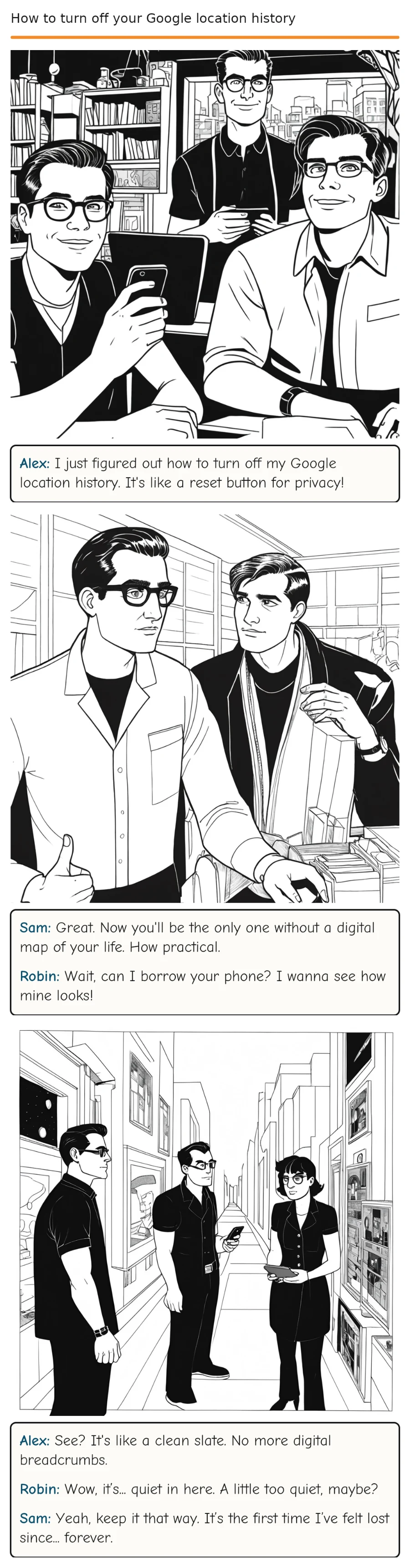 How to turn off your Google location history — comic strip