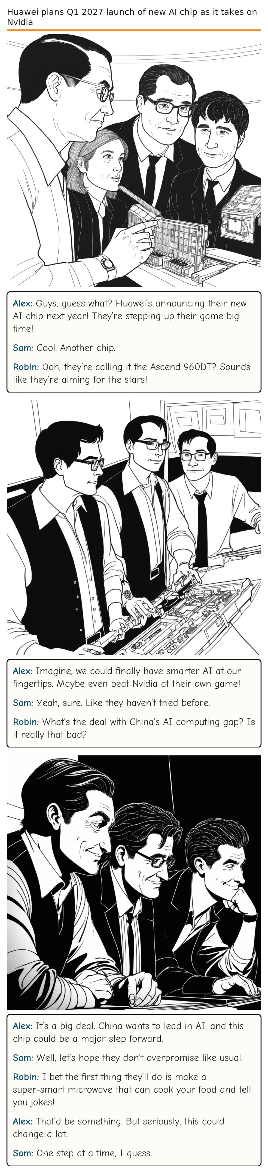 Huawei plans Q1 2027 launch of new AI chip as it takes on Nvidia — comic strip
