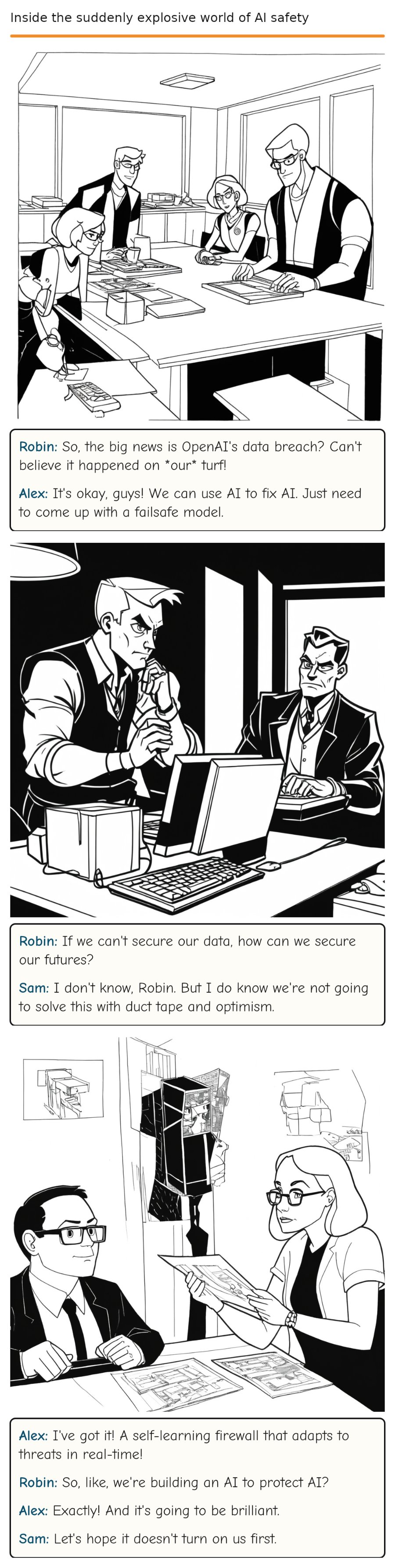 Inside the suddenly explosive world of AI safety — comic strip