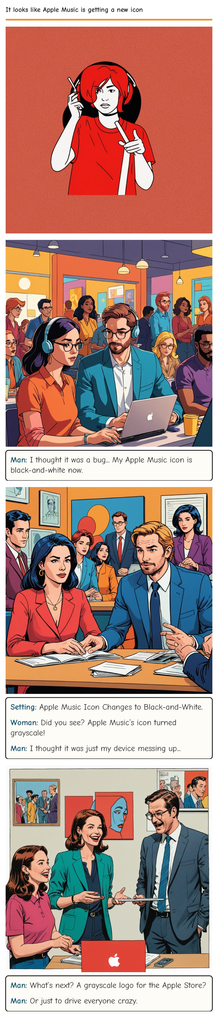 It looks like Apple Music is getting a new icon — comic strip