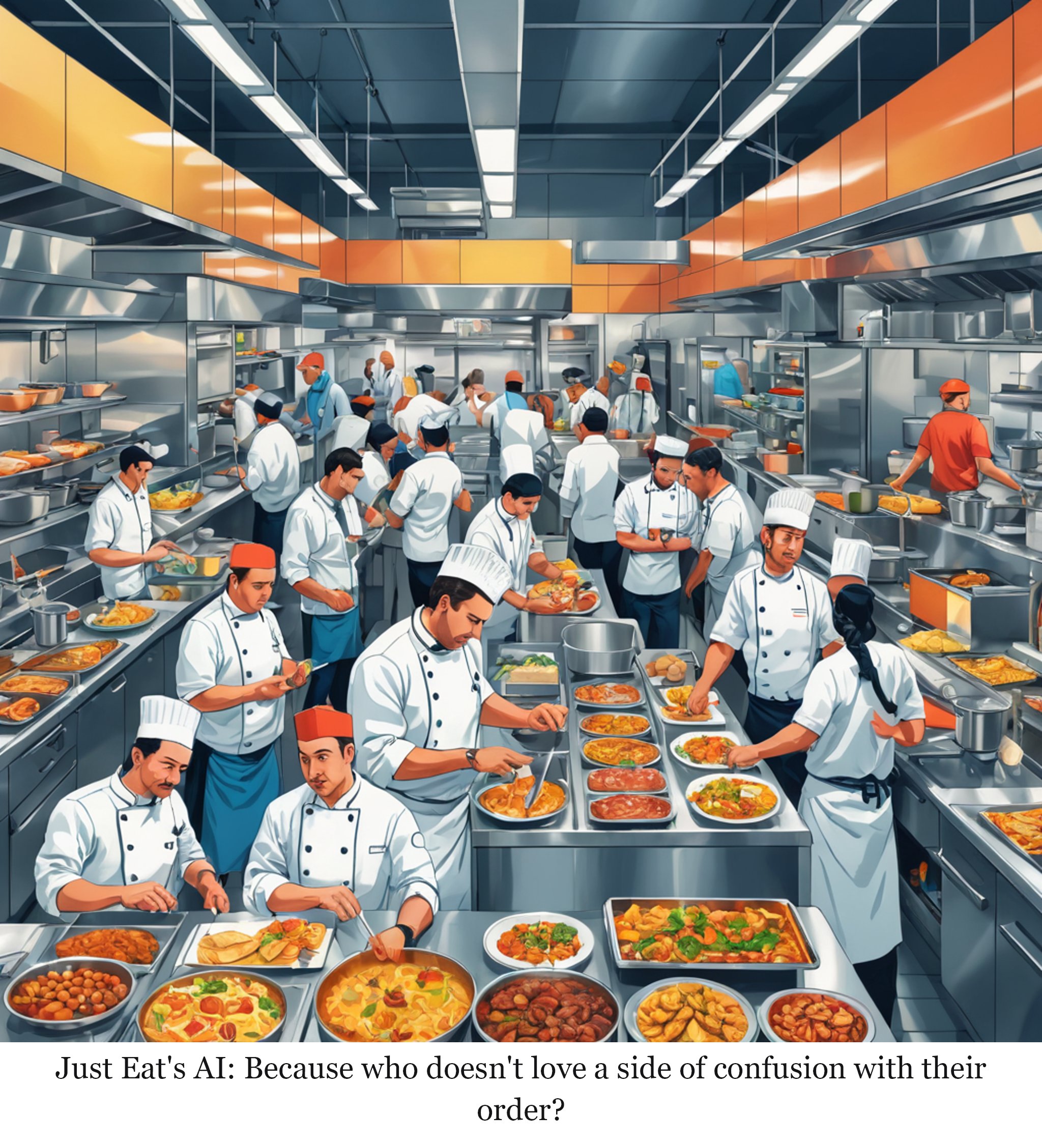 Just Eat apologises for AI food mistakes after social media ridicule — one-panel cartoon