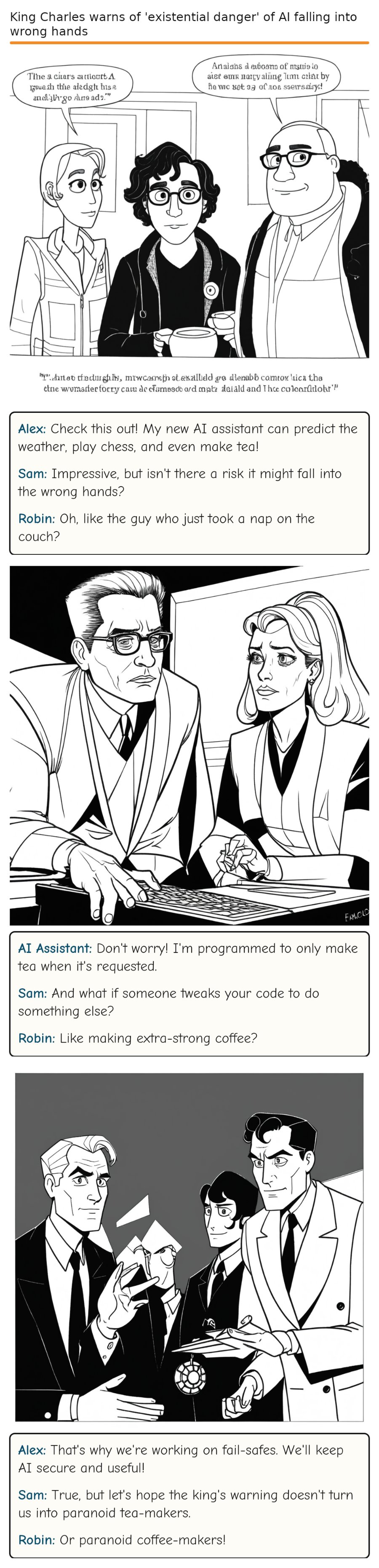 King Charles warns of 'existential danger' of AI falling into wrong hands — comic strip