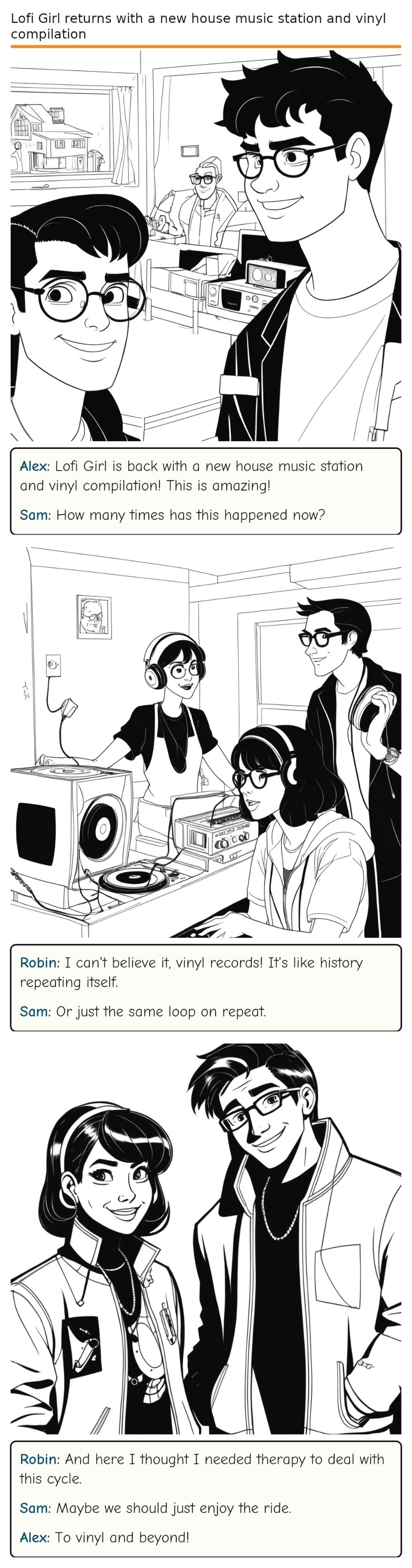 Lofi Girl returns with a new house music station and vinyl compilation — comic strip
