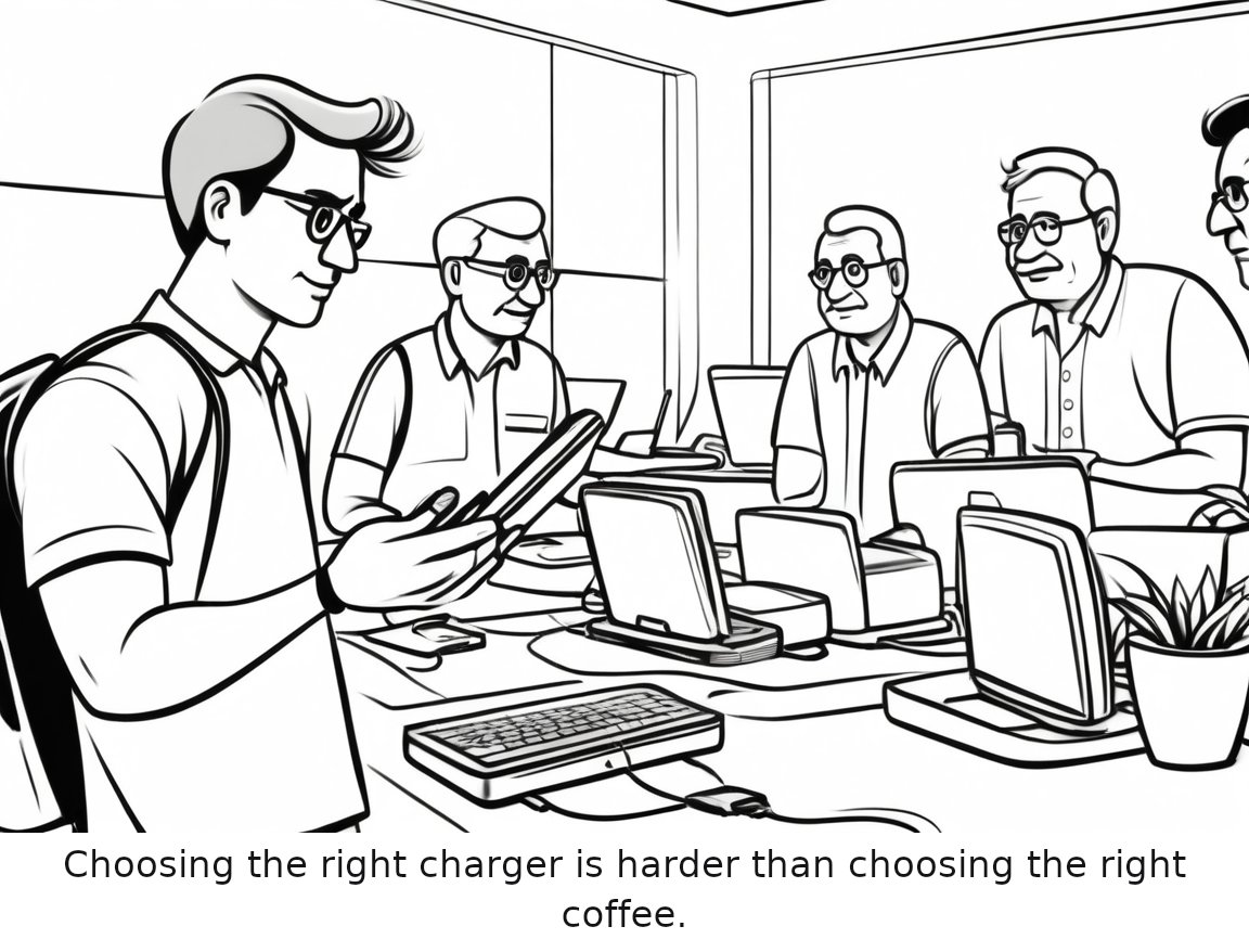 MagSafe vs. USB-C: Which is better for charging your MacBook? — one-panel cartoon