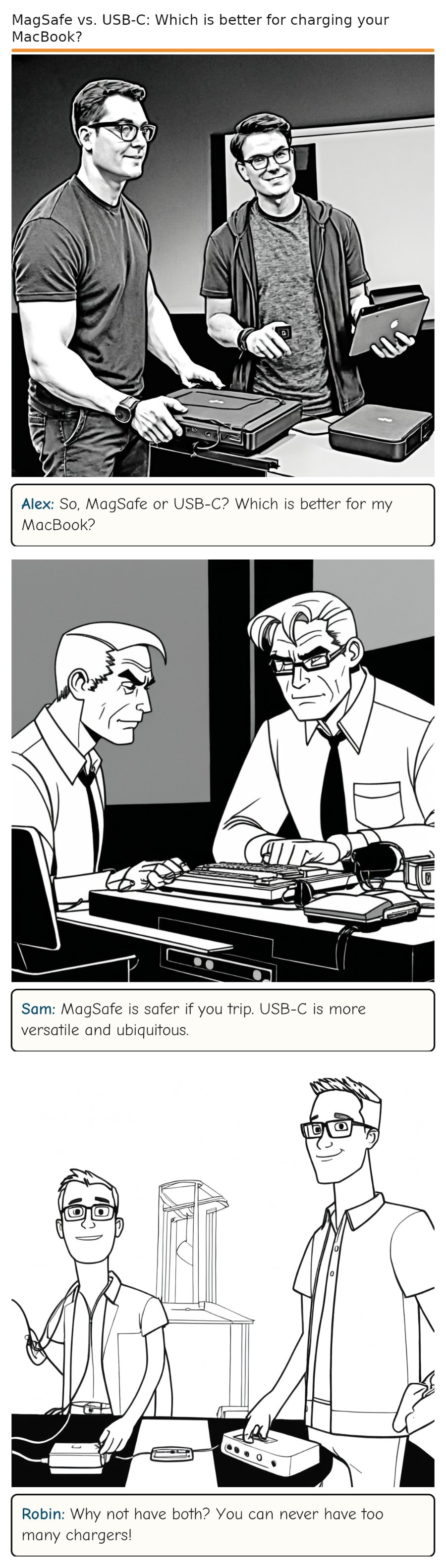 MagSafe vs. USB-C: Which is better for charging your MacBook? — comic strip
