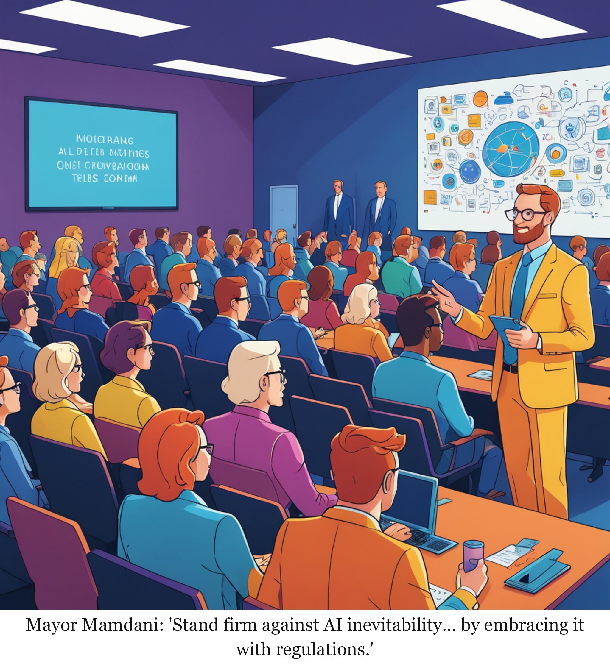 Mamdani says feds have abdicated on AI, urges New Yorkers to push back — one-panel cartoon