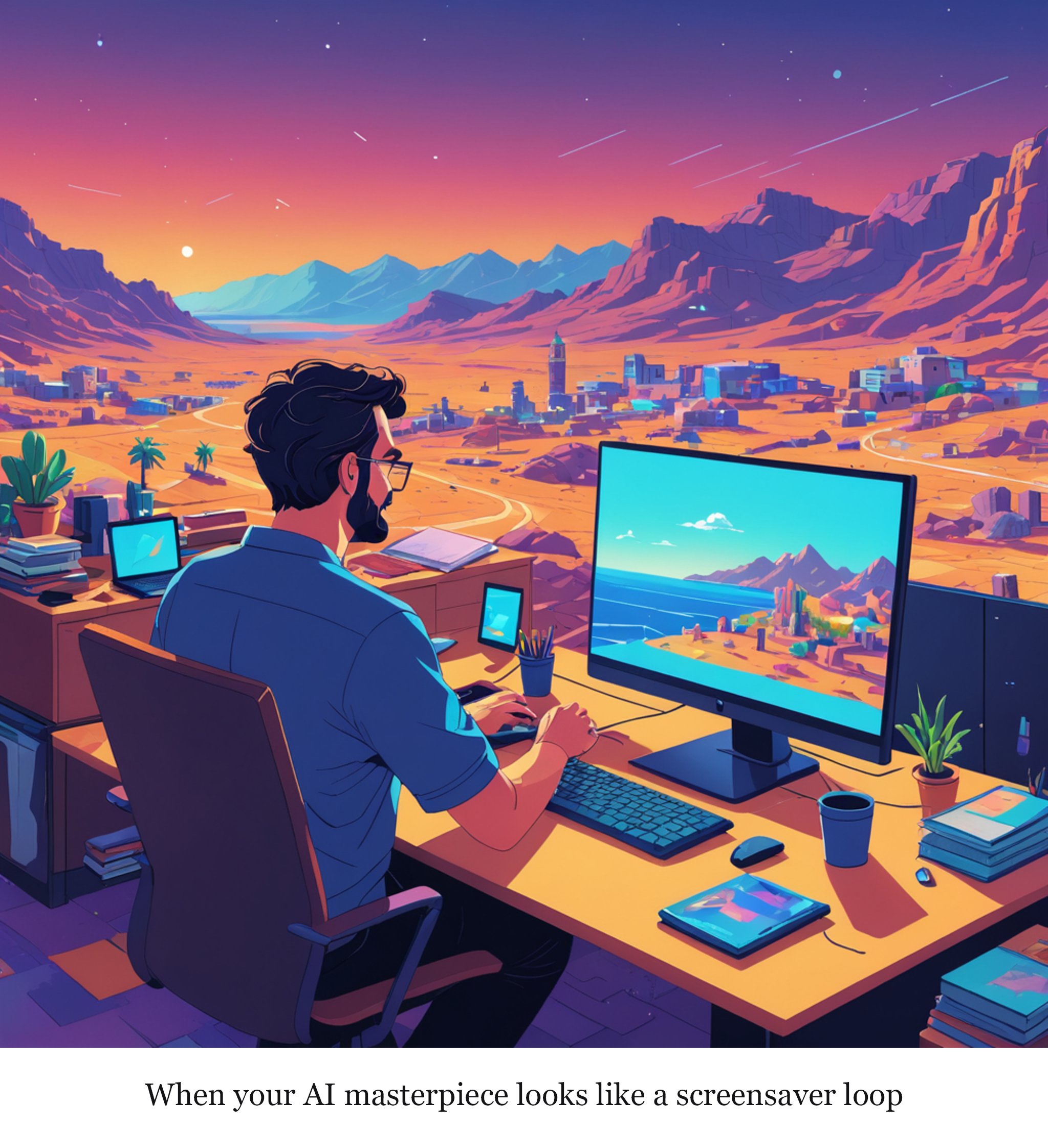 ‘Meaningless as a laptop screensaver’: reviewers slate Musk’s AI-made Odyssey film — one-panel cartoon