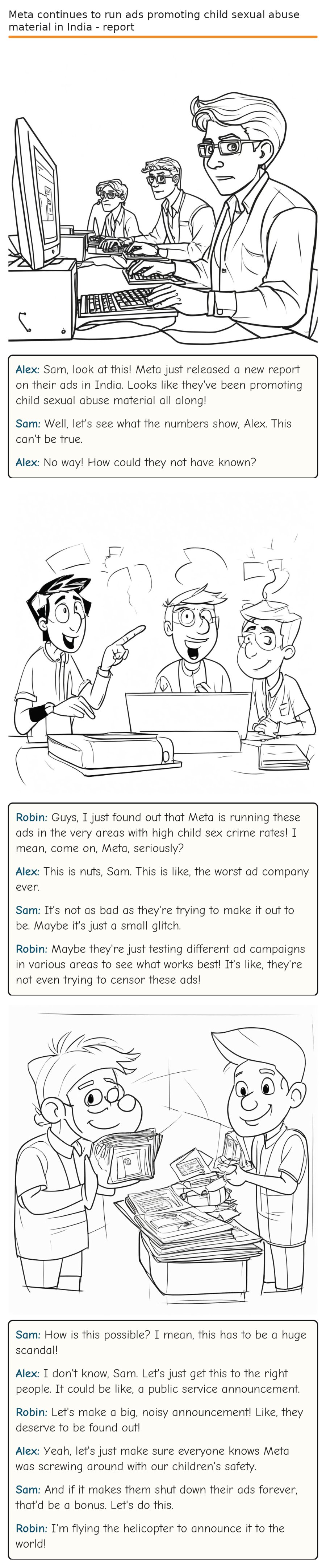 Meta continues to run ads promoting child sexual abuse material in India - report — comic strip
