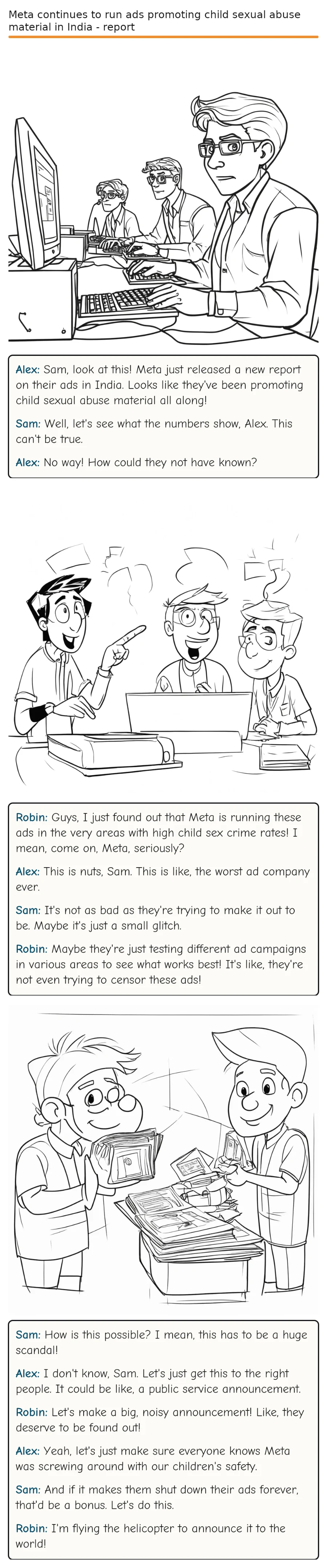 Meta continues to run ads promoting child sexual abuse material in India - report — comic strip
