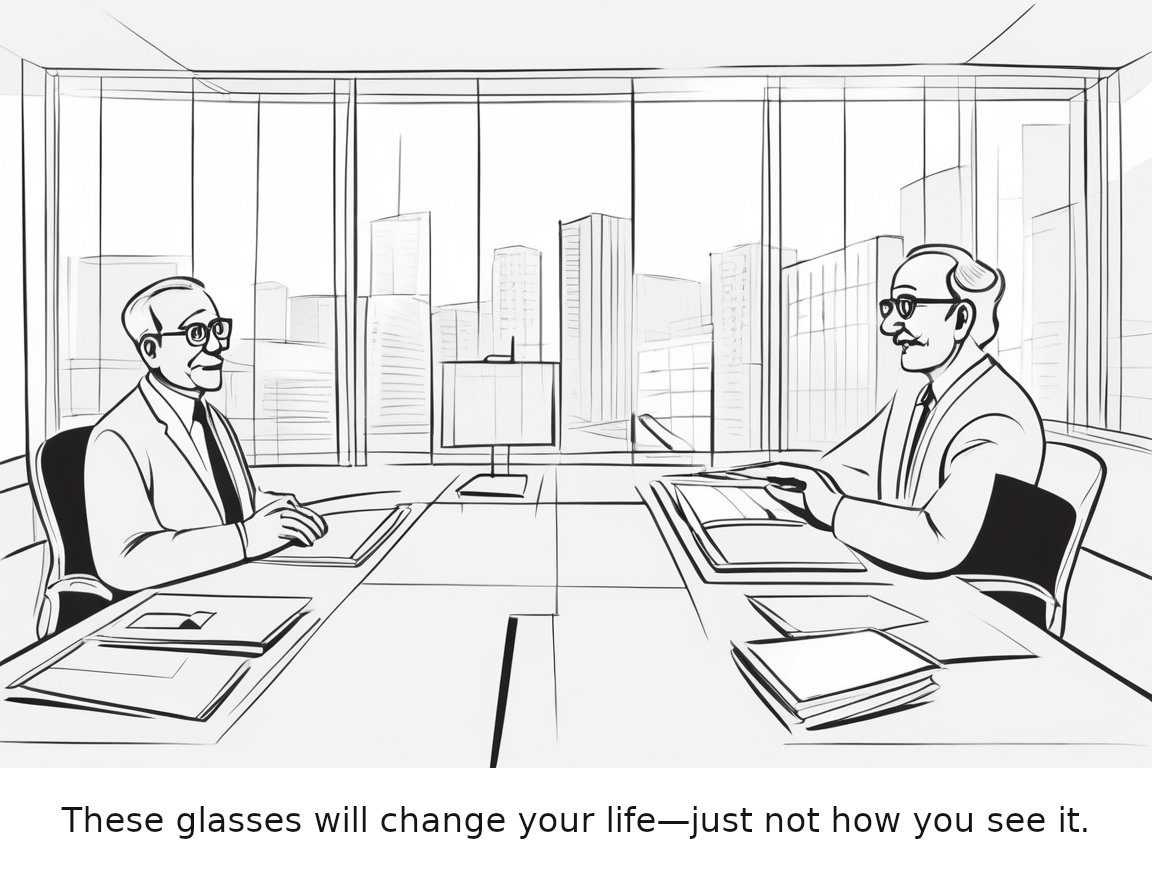 Meta is reportedly gearing up to launch new smart glasses without a camera — one-panel cartoon