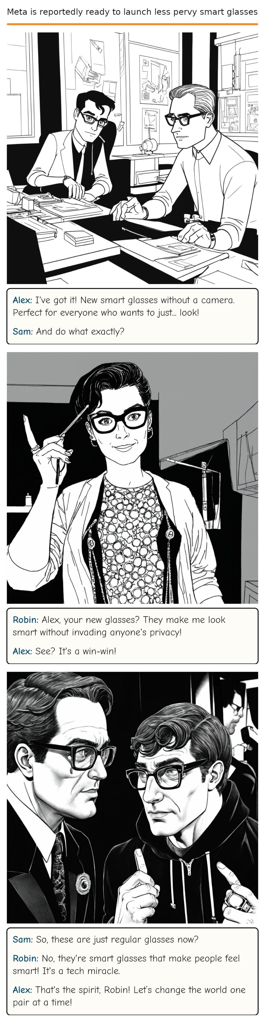 Meta is reportedly ready to launch less pervy smart glasses — comic strip