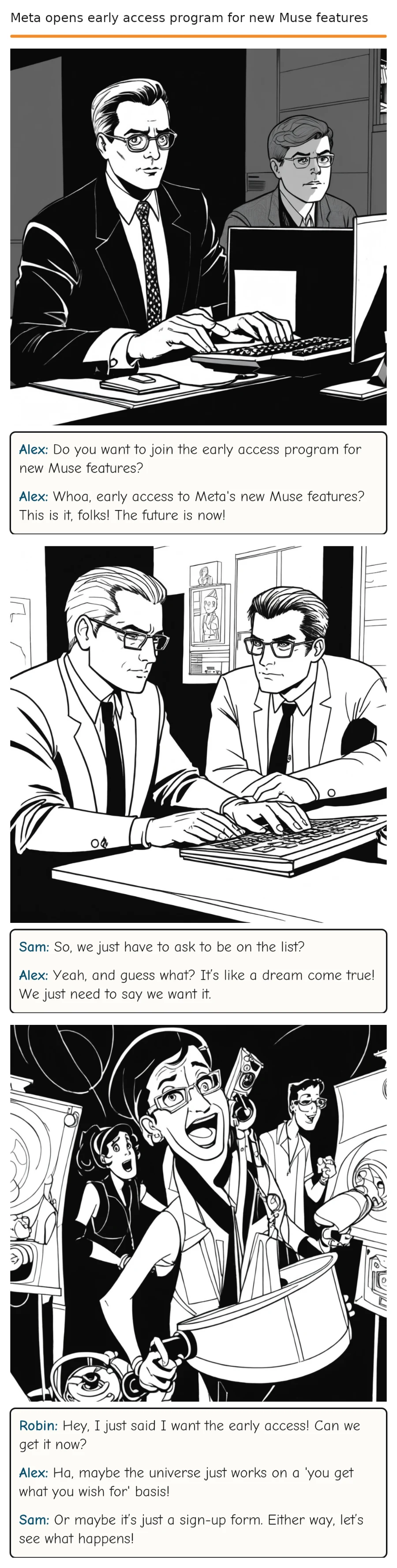 Meta opens early access program for new Muse features — comic strip