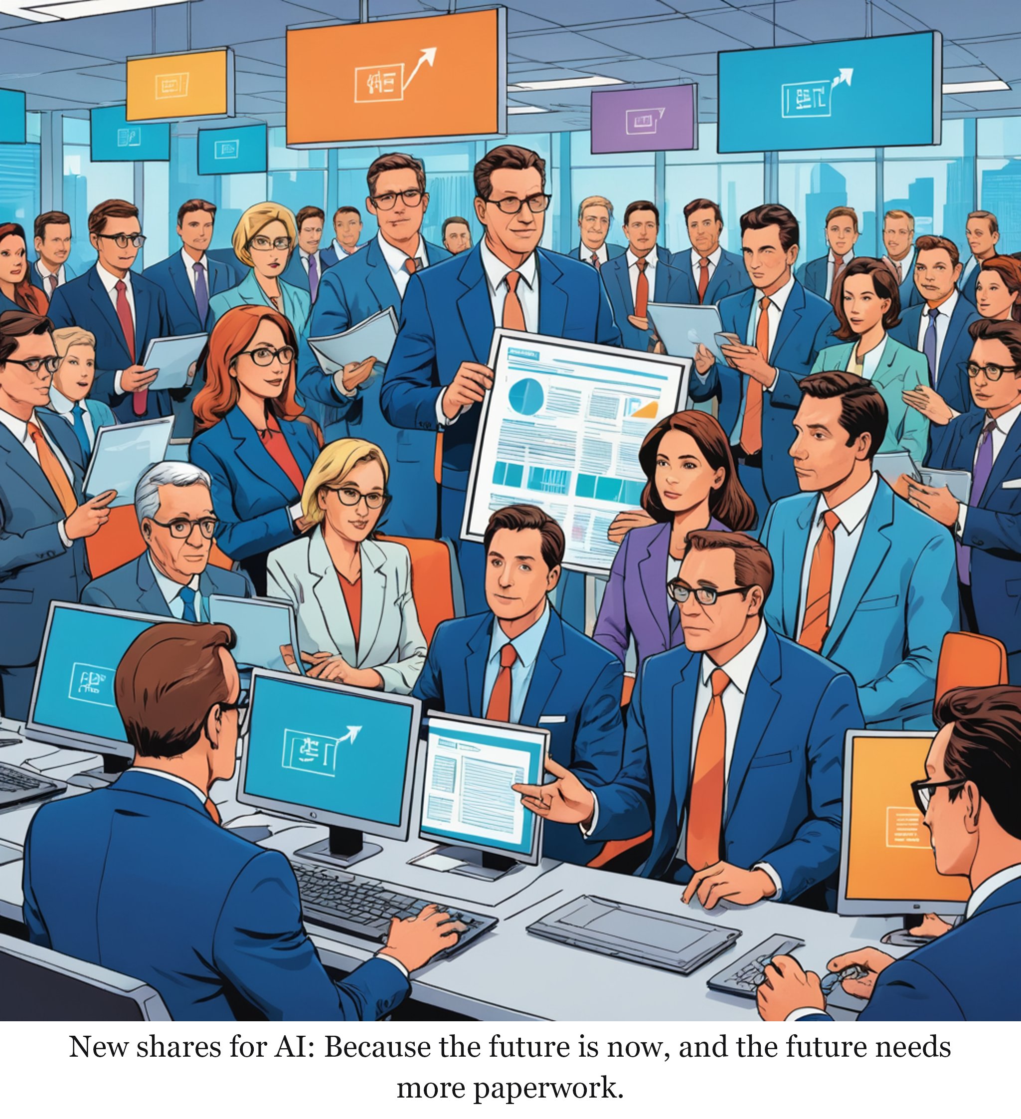 Meta to create a new class of shares to fund AI push — one-panel cartoon