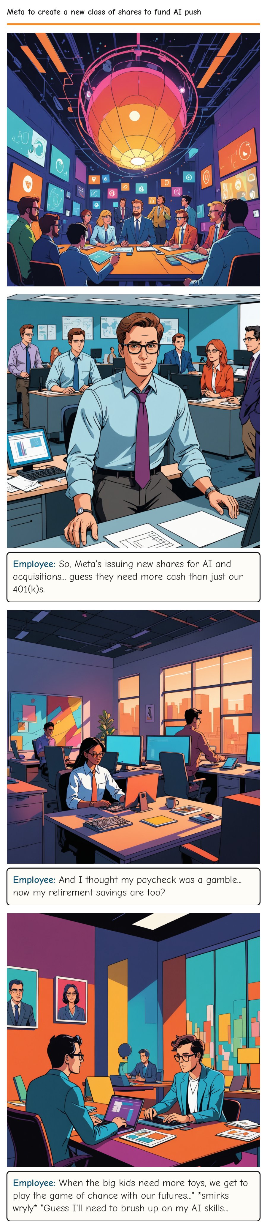 Meta to create a new class of shares to fund AI push — comic strip