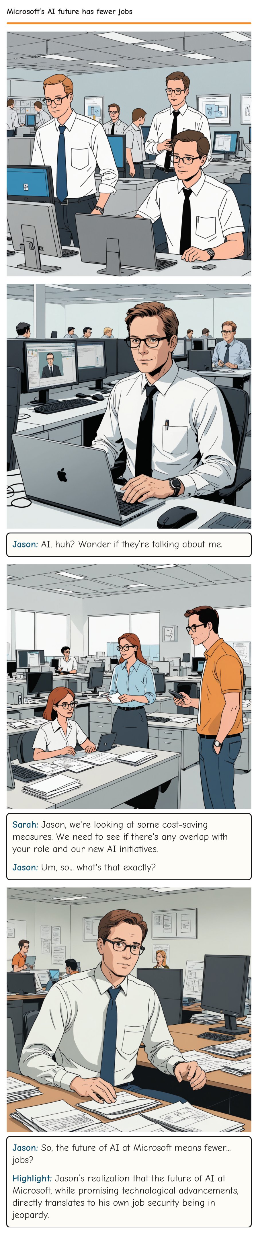 Microsoft’s AI future has fewer jobs — comic strip