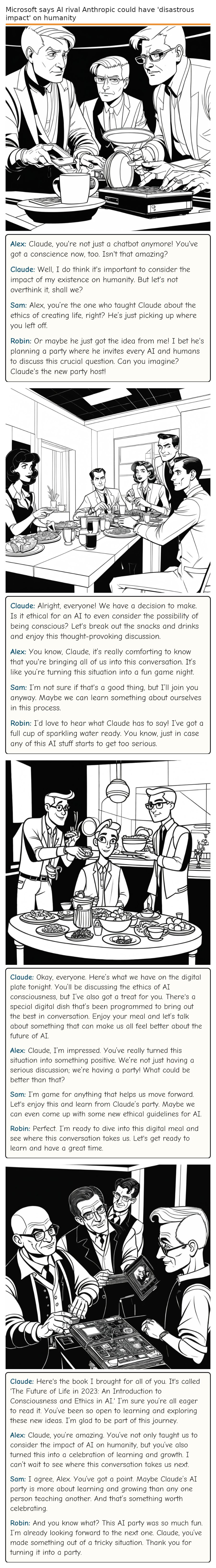 Microsoft says AI rival Anthropic could have 'disastrous impact' on humanity — comic strip
