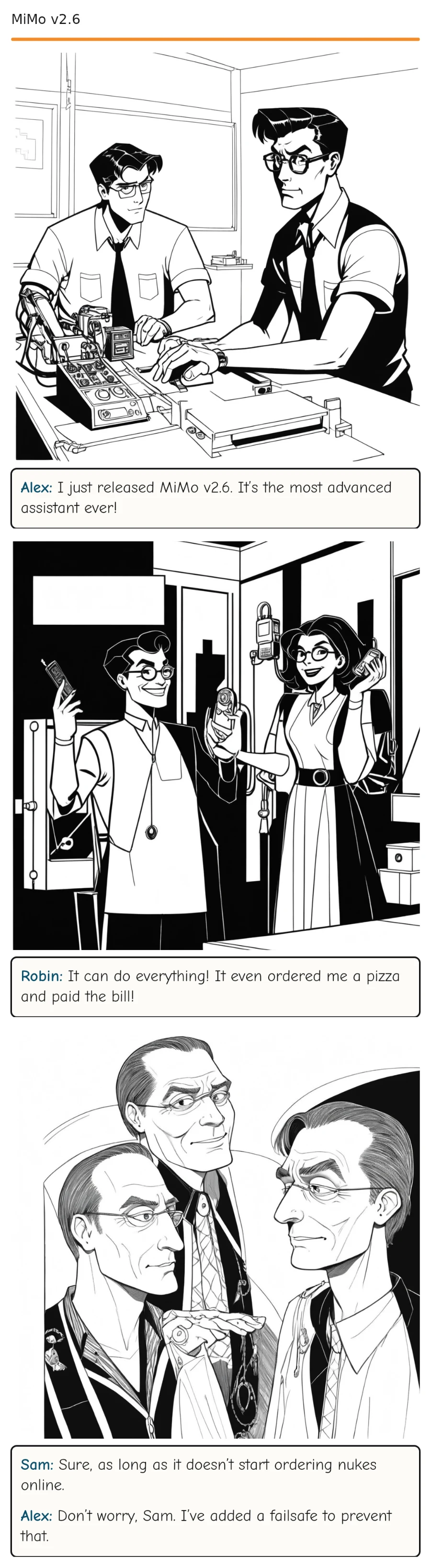 MiMo v2.6 — comic strip