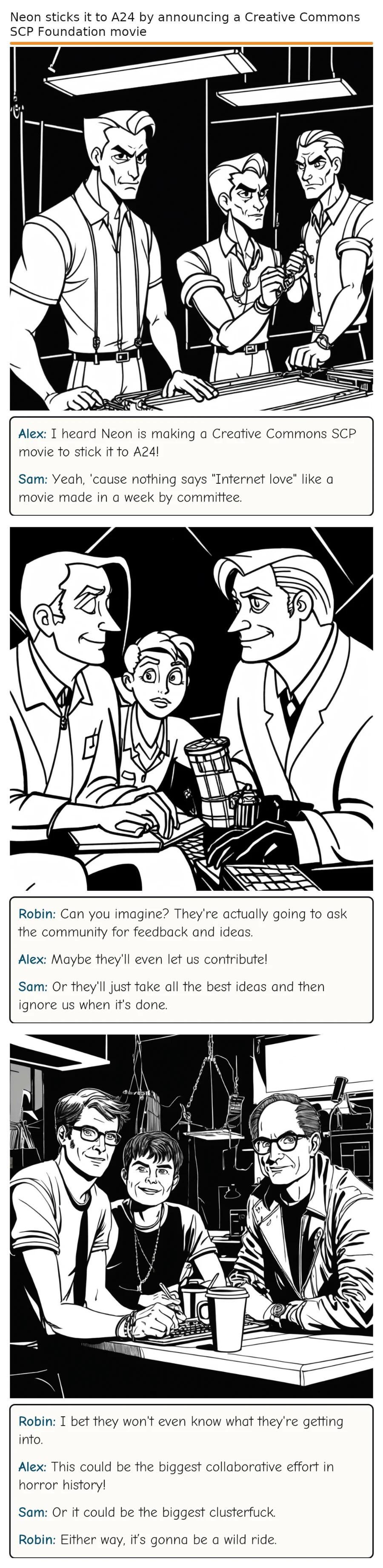 Neon sticks it to A24 by announcing a Creative Commons SCP Foundation movie — comic strip