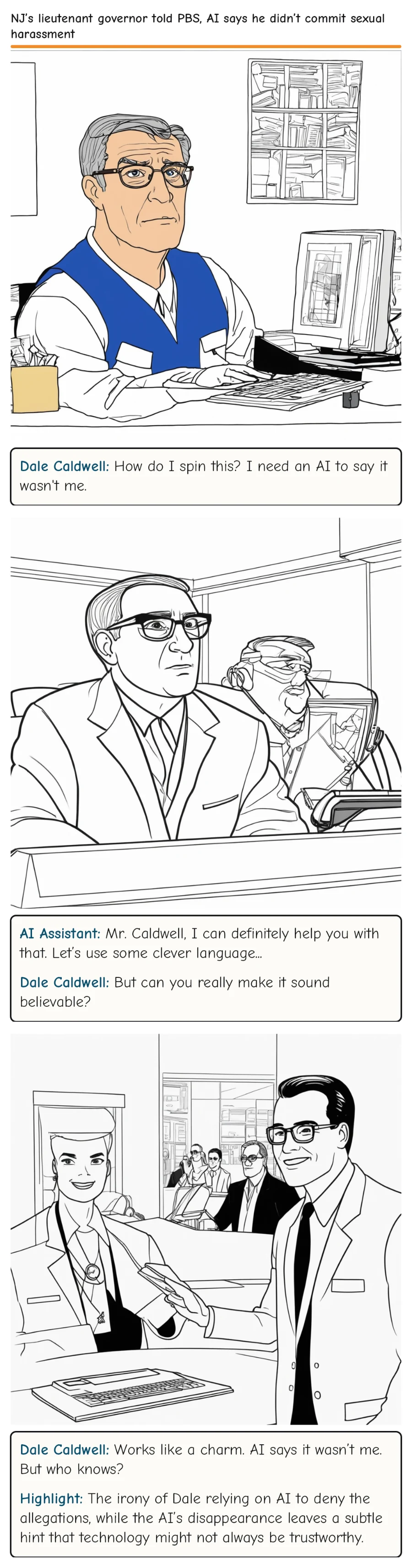 NJ’s lieutenant governor told PBS, AI says he didn’t commit sexual harassment — comic strip