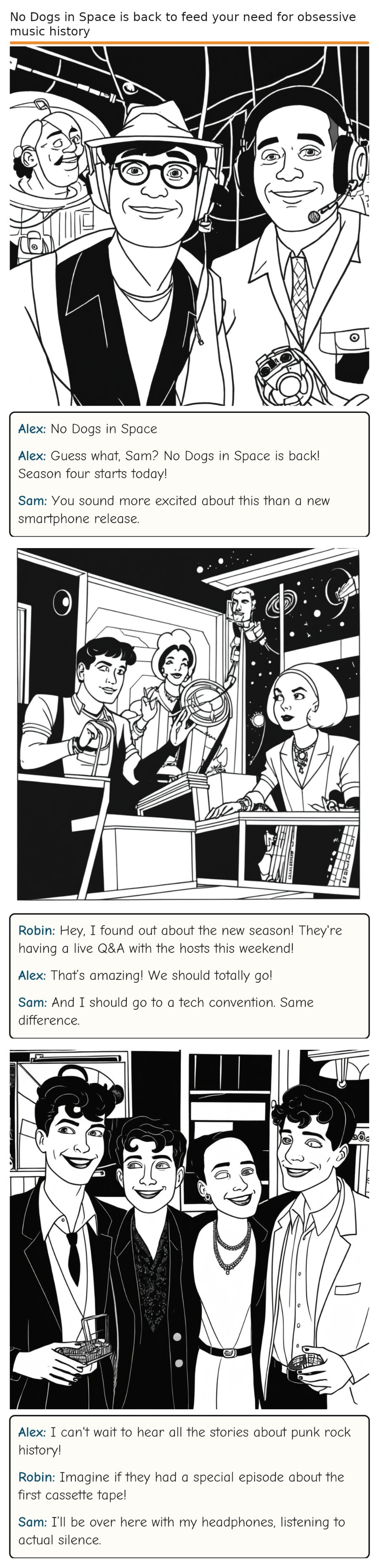 No Dogs in Space is back to feed your need for obsessive music history — comic strip