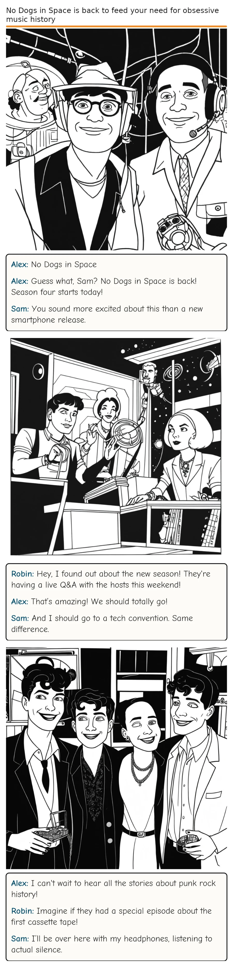 No Dogs in Space is back to feed your need for obsessive music history — comic strip