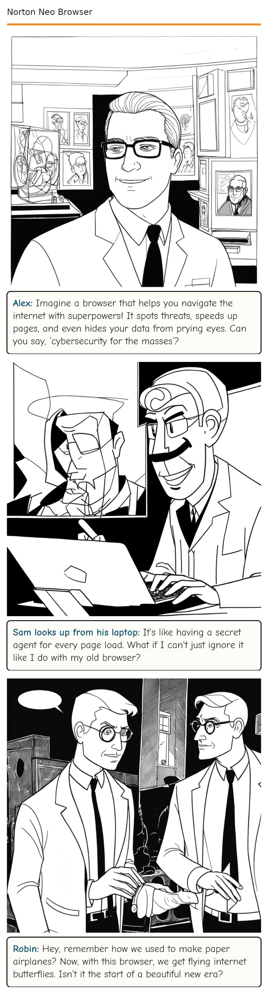 Norton Neo Browser — comic strip