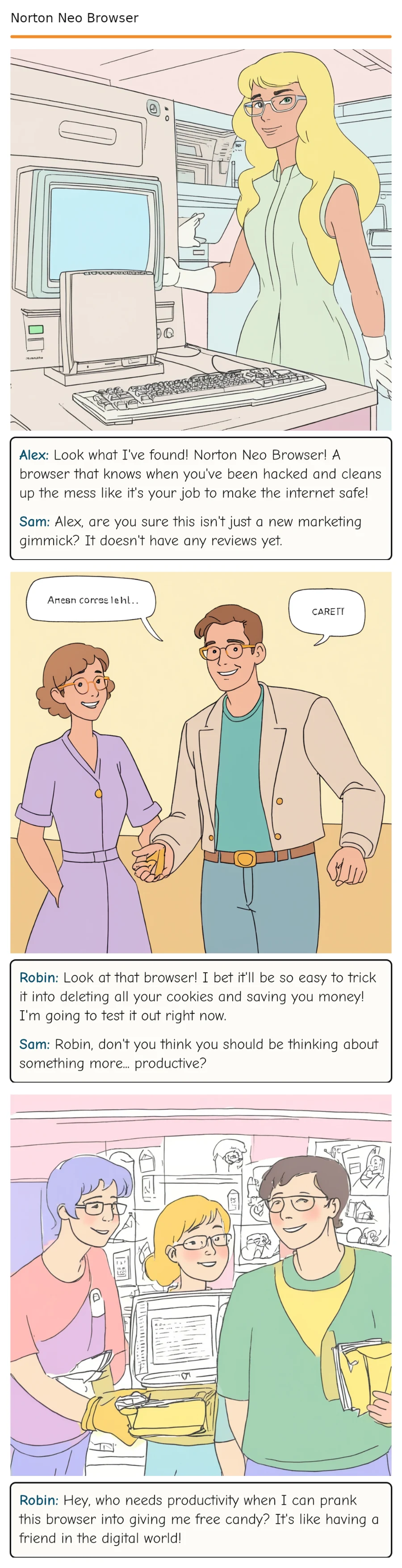 Norton Neo Browser — comic strip
