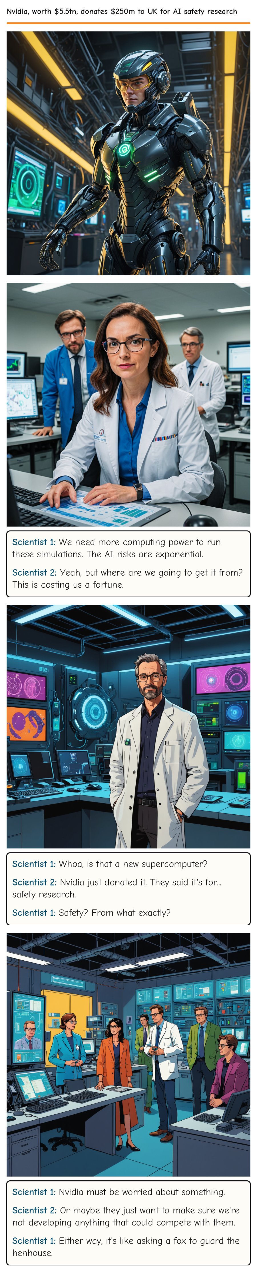 Nvidia, worth $5.5tn, donates $250m to UK for AI safety research — comic strip