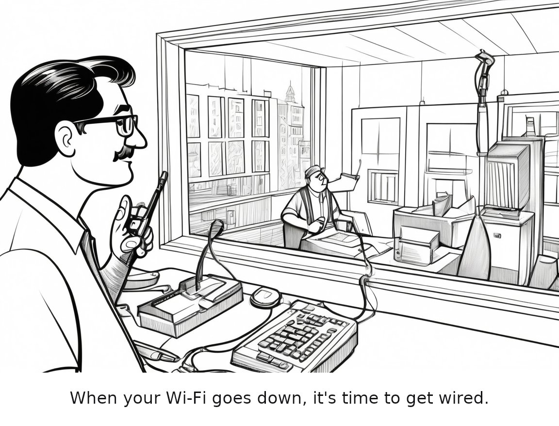 On Call: Techie fixed Wi-Fi dead zone with a drill — one-panel cartoon