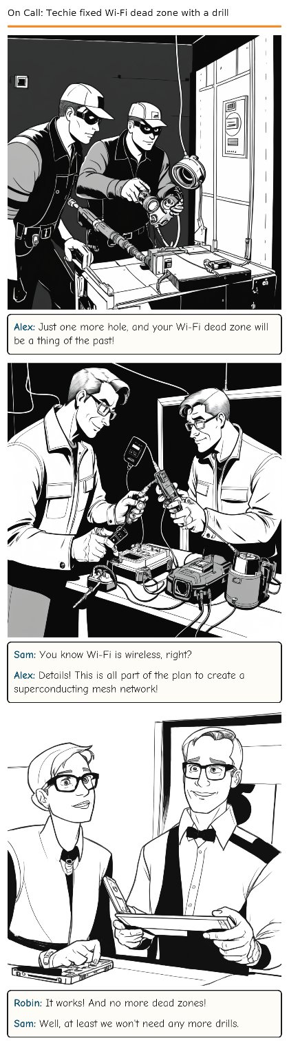 On Call: Techie fixed Wi-Fi dead zone with a drill