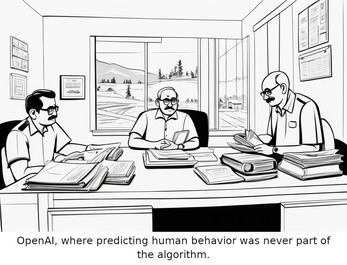 OpenAI, where predicting human behavior was never part of the algorithm.