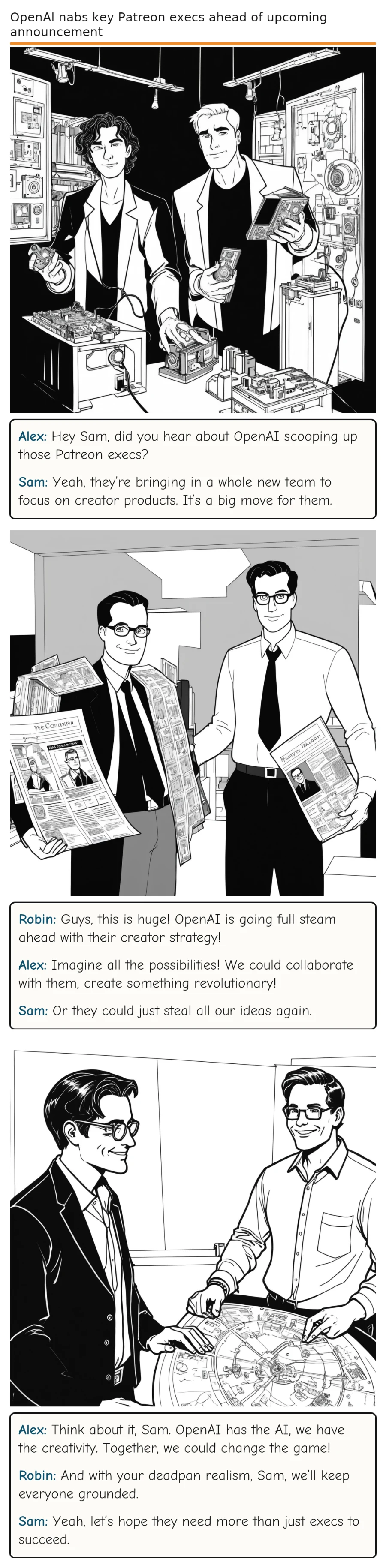 OpenAI nabs key Patreon execs ahead of upcoming announcement — comic strip