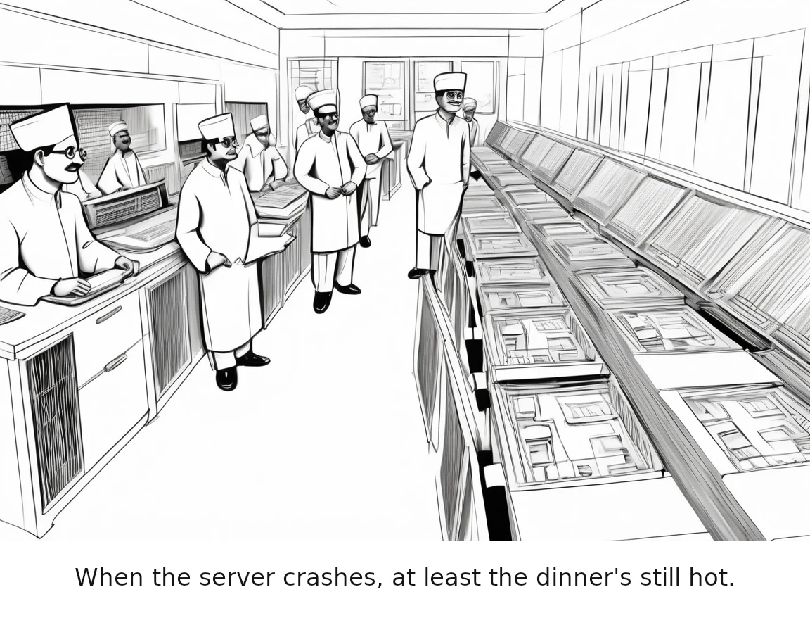 When the server crashes, at least the dinner's still hot.