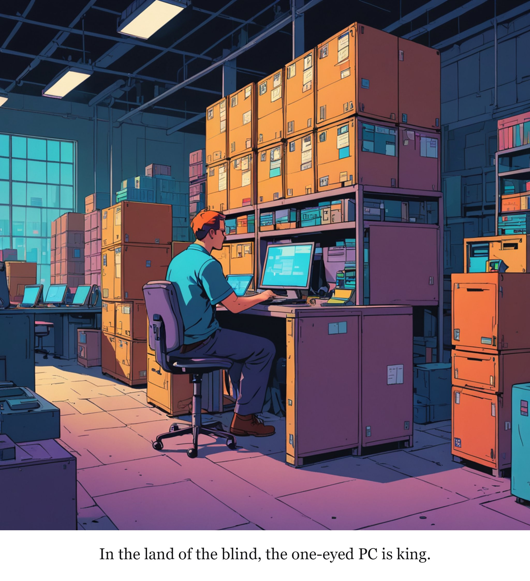 PC shipments fall 20.1 percent in “sharpest decline” since Q1 2023 — one-panel cartoon
