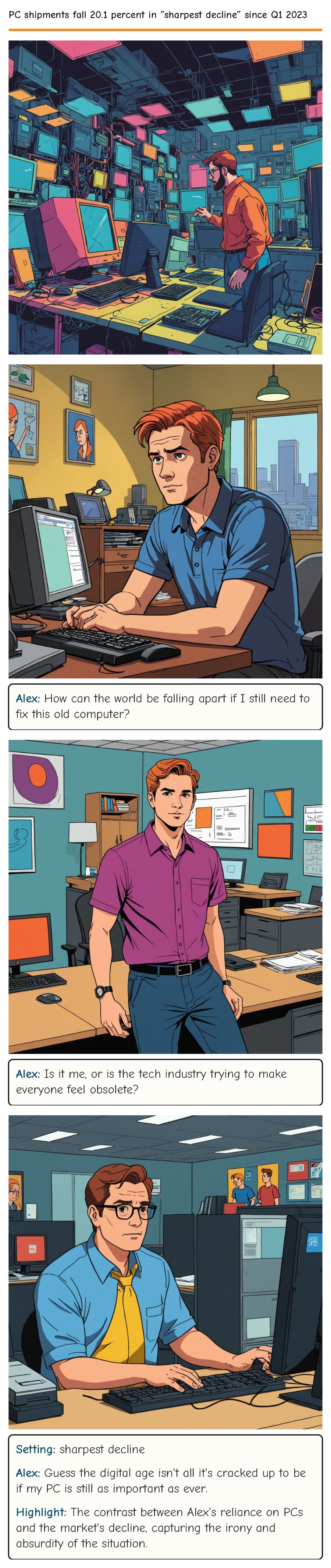 PC shipments fall 20.1 percent in “sharpest decline” since Q1 2023 — comic strip