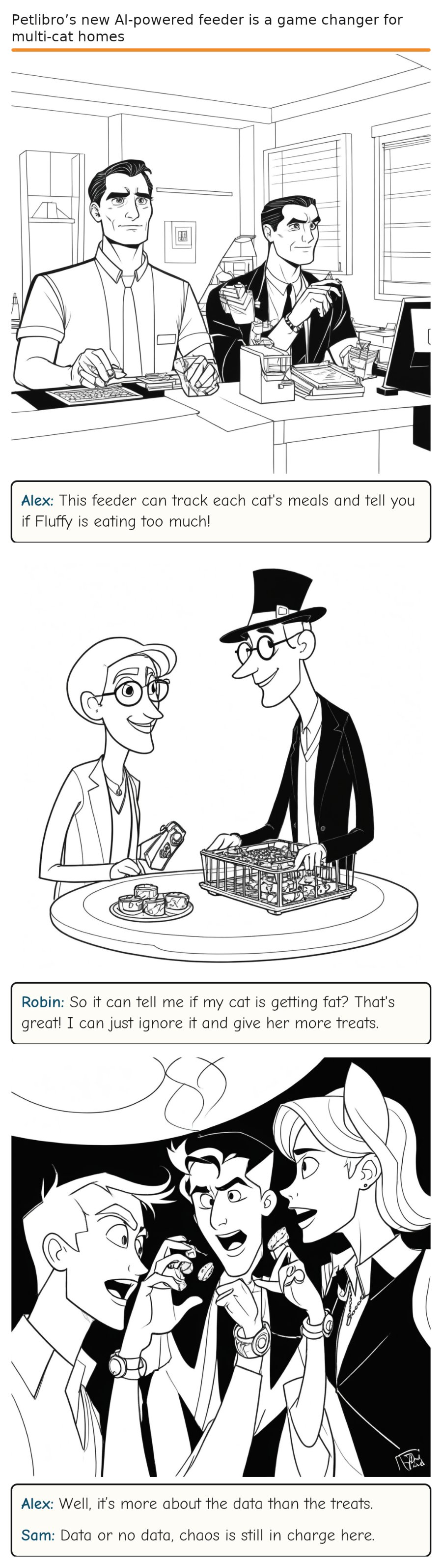Petlibro’s new AI-powered feeder is a game changer for multi-cat homes — comic strip