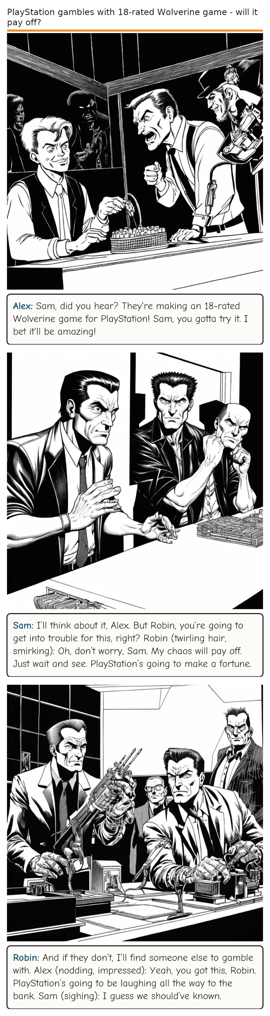 PlayStation gambles with 18-rated Wolverine game - will it pay off? — comic strip