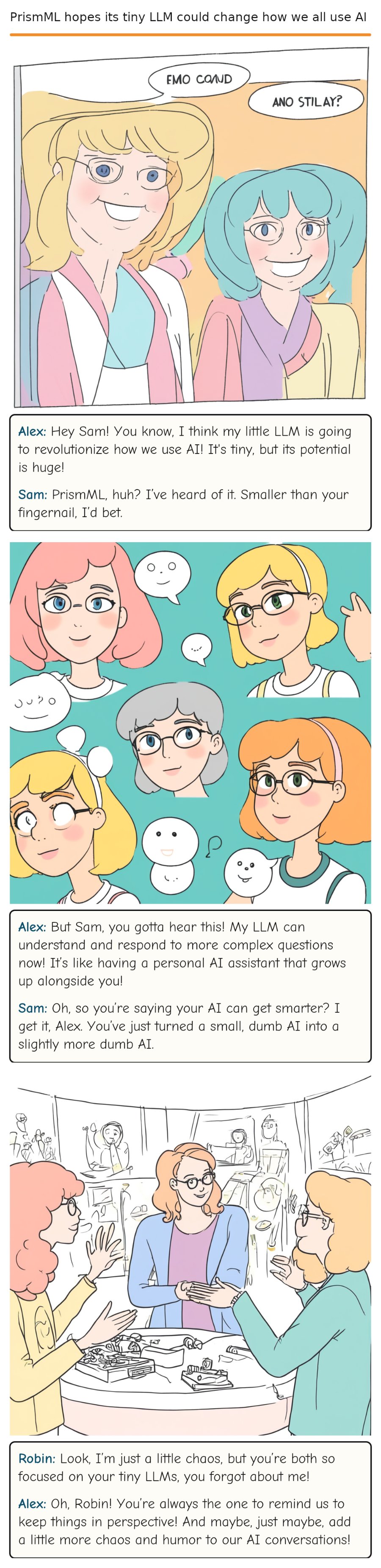 PrismML hopes its tiny LLM could change how we all use AI — comic strip