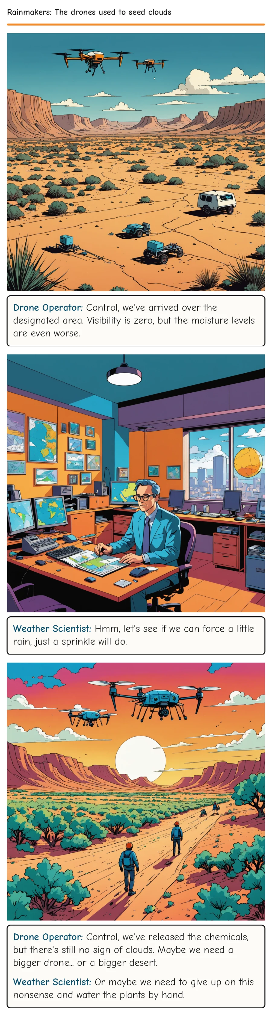 Rainmakers: The drones used to seed clouds — comic strip