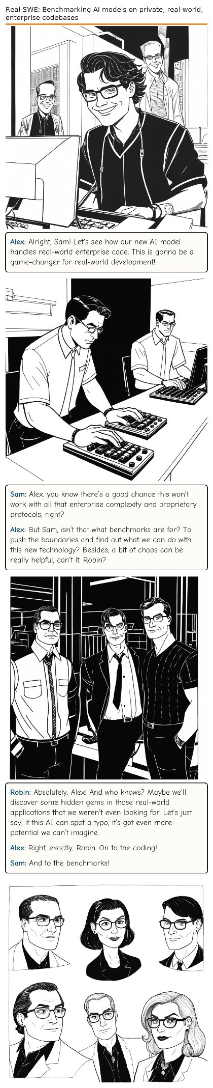 Real-SWE: Benchmarking AI models on private, real-world, enterprise codebases