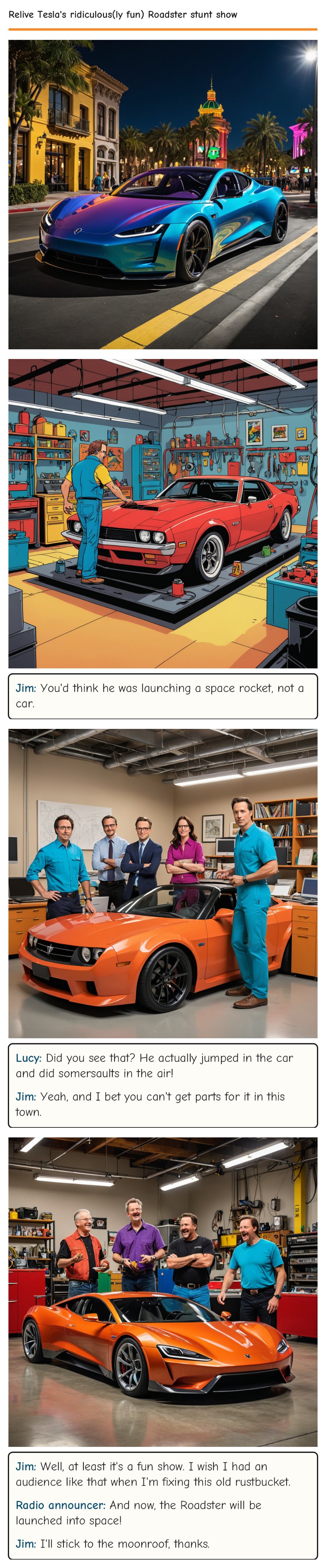Relive Tesla's ridiculous(ly fun) Roadster stunt show — comic strip