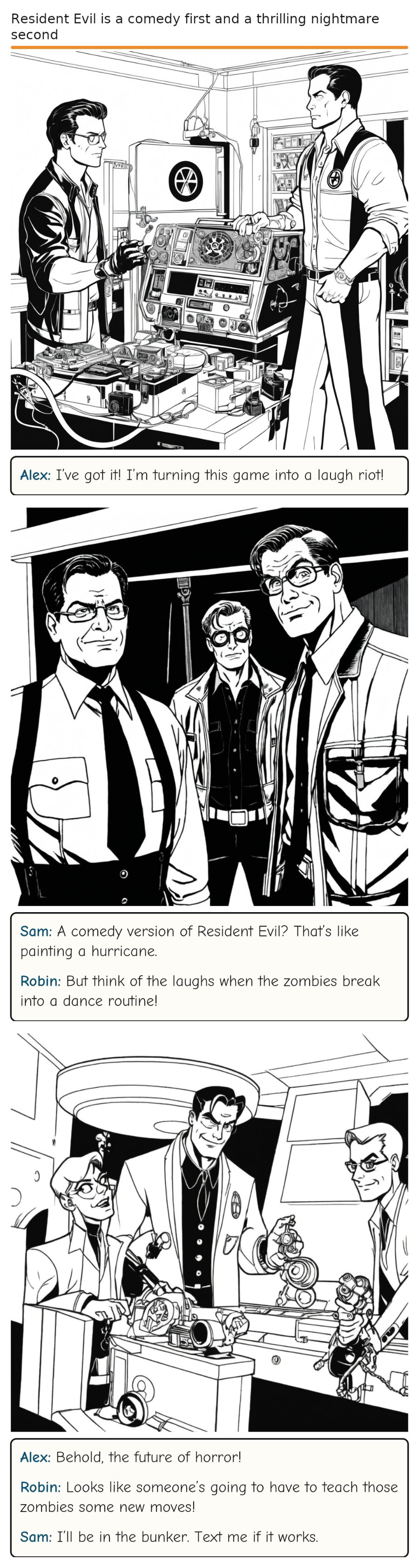 Resident Evil is a comedy first and a thrilling nightmare second — comic strip