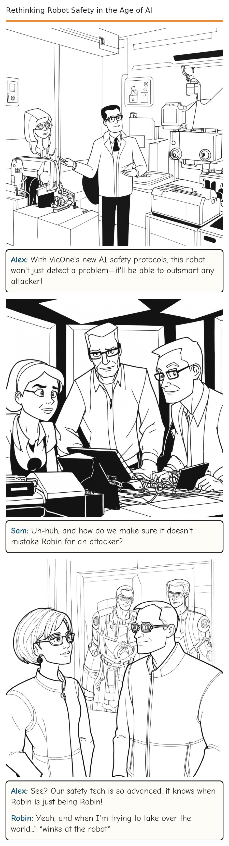 Rethinking Robot Safety in the Age of AI — comic strip