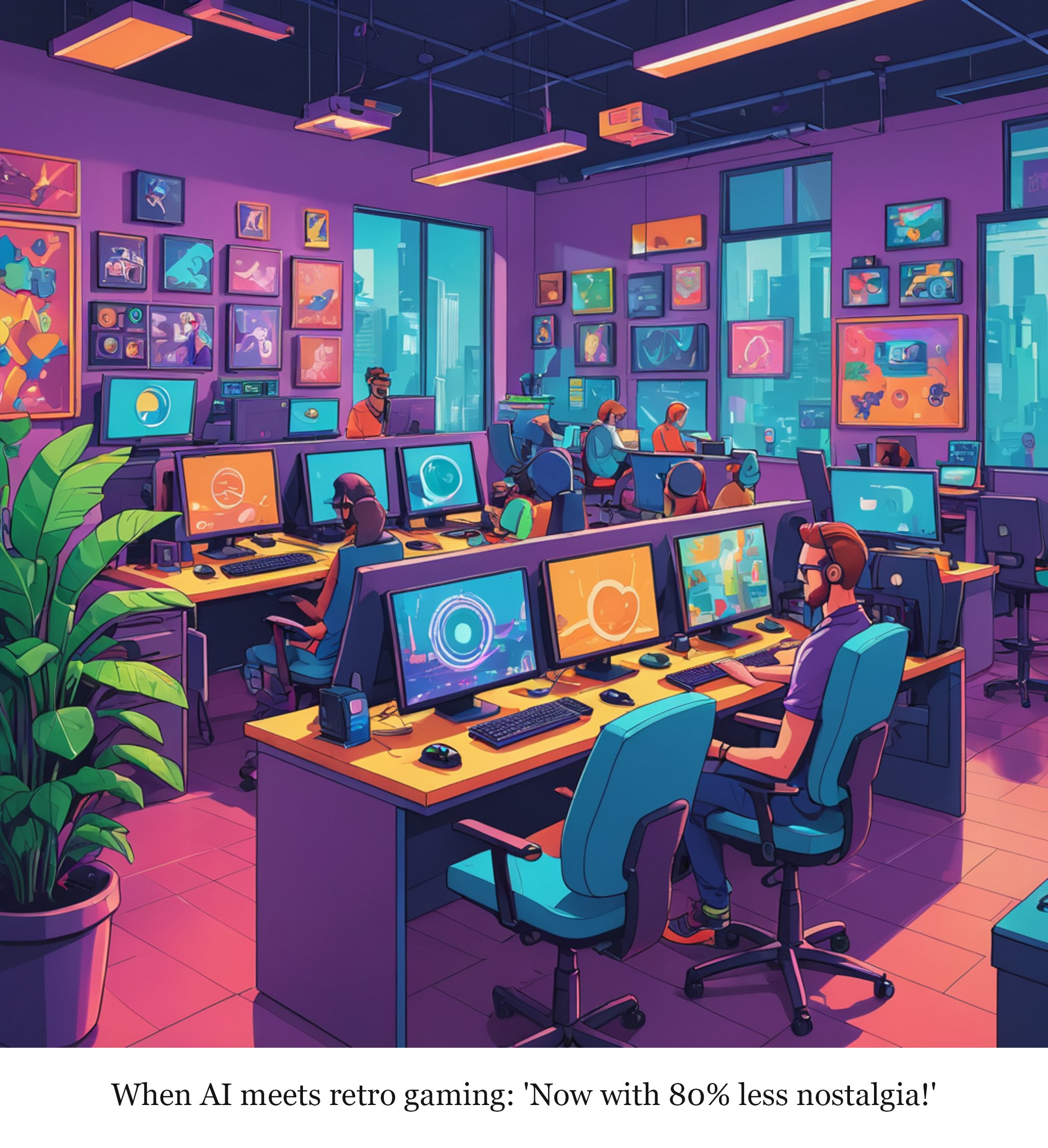 Retro gaming is being overrun with AI — one-panel cartoon