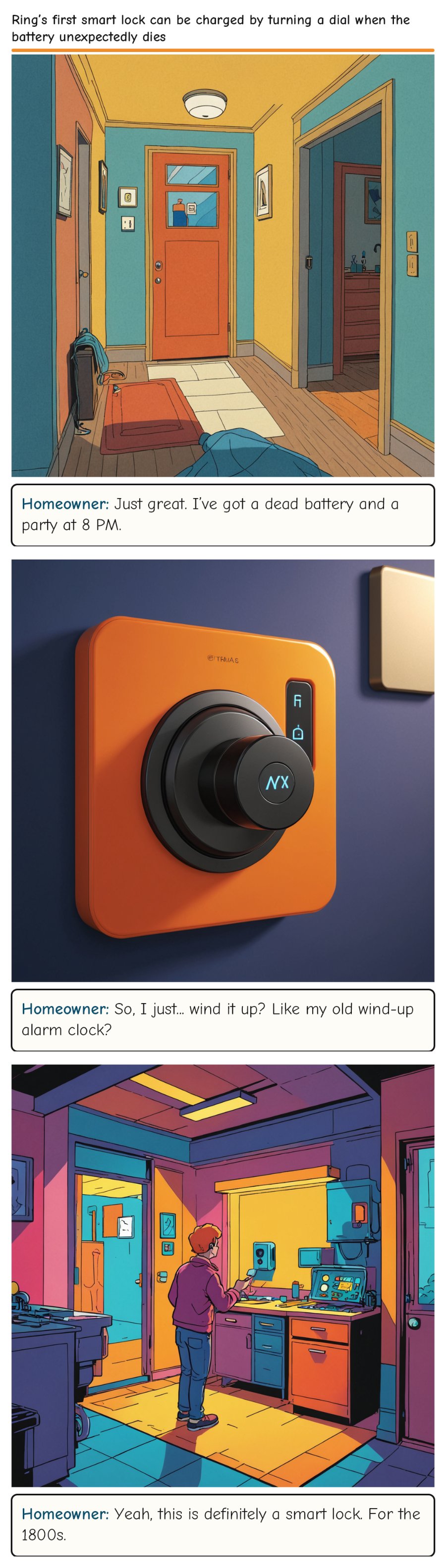 Ring’s first smart lock can be charged by turning a dial when the battery unexpectedly dies