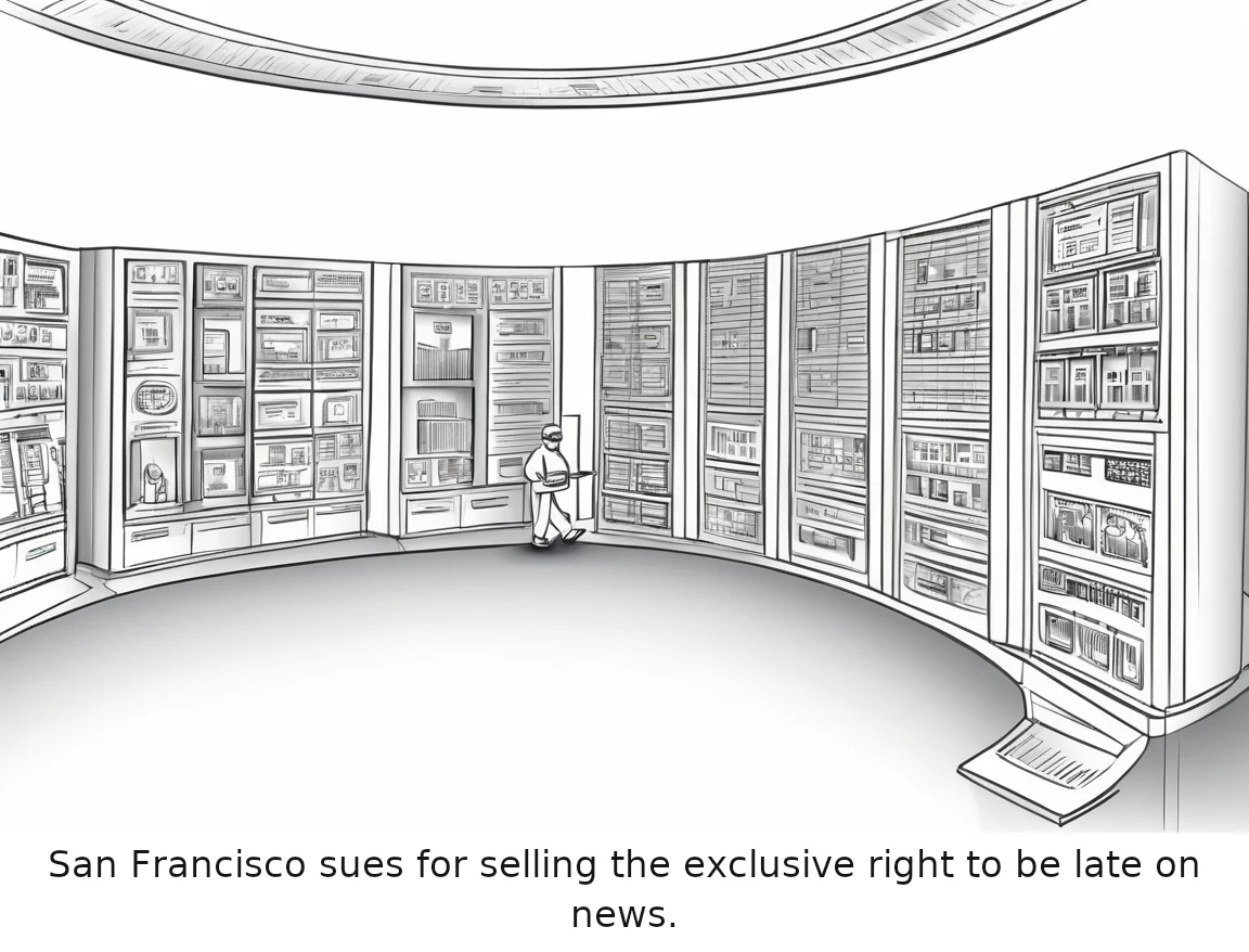 San Francisco sues for selling the exclusive right to be late on news.